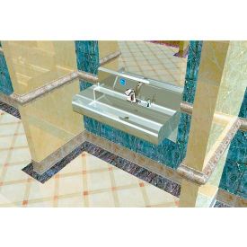 Elite ADA SS Sink, 1 Station w/ Deck Electronic Faucet, Wall Mount, 36"L x 21"W x 5"D Sink
