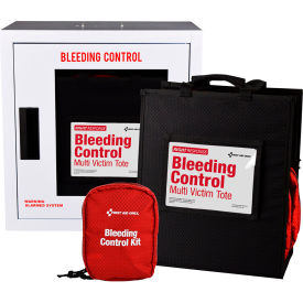 Bleeding Control Cabinet with Tote, Alarm, 1-24 Persons, 42 Pieces, Metal Case