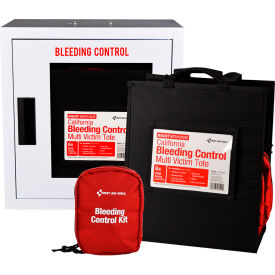 Bleeding Control Cabinet w/ Tote, No Alarm, 1-24 Persons, 42 Pieces, Metal Case