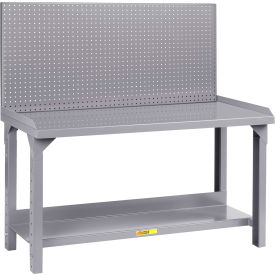 60 x 36" Welded Workbench, Adjustable Height, Pegboard Panel, Steel Square Edge