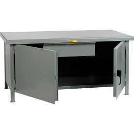 Heavy Duty Cabinet Workbench with Steel Square Edge & 1 Drawer, 60"W x 30"D, Gray