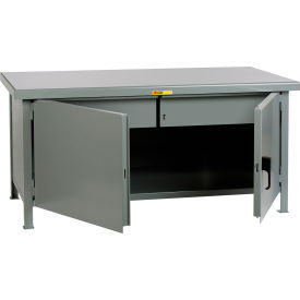 Heavy Duty Cabinet Workbench with Steel Square Edge & 2 Drawer, 72"W x 30"D, Gray