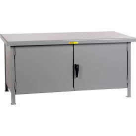 Heavy Duty Cabinet Workbench with Steel Square Edge, 72"W x 30"D, Gray