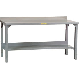 Heavy Duty Welded Workbench, 60 x 30", Adjustable Height, Lower Shelf, Steel Square Edge