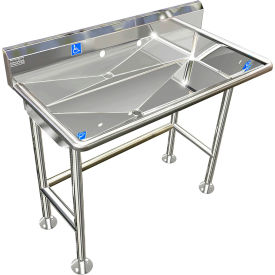 ADA SS Sink, 1 Station Body Only, Floor Mount, Sloped Drain, 40"L x 20"W x 6"D Sink