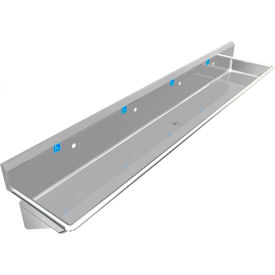 ADA SS Sink, 4 Station Body Only, Wall Mount, 120"L x 20"W x 6"D Sink