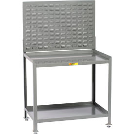Little Giant Workbench, 36 x 24", Louvered Panel & 2 Shelves, Steel Square Edge
