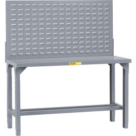 72 x 30" Welded Workbench, Open Base & Louvered Panel, Steel Square Edge