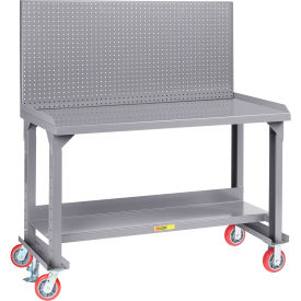 Mobile HD Workbench with Pegboard, Adjustable Height, 60"W x 36"D x 65"H, 3600 lb. Capacity