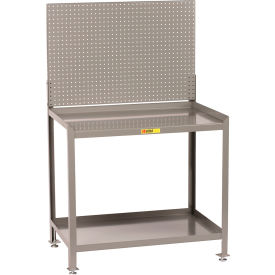 Workbench, 36 x 24", Pegboard Panel & 2 Shelves, Steel Square Edge