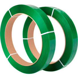 Polyester Strapping, 1/2"W x 3250'L x 0.028" Thick, 16" x 3" Core, Green