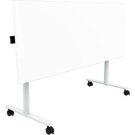 Jurni Flip-Top Training Table with Casters, 60"L x 24"W x 29"H, Designer White