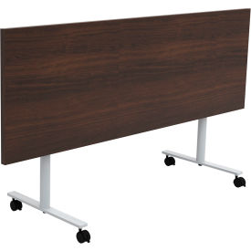 Jurni Flip-Top Training Table with Casters, 72"L x 24"W x 29"H, Columbian Walnut
