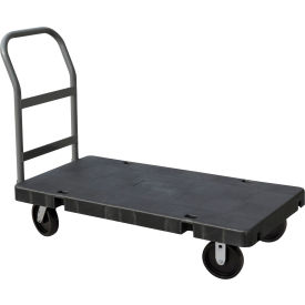 Plastic Deck Platform Truck, Crossbar Handle, 2000 lb. Cap., 48"L x 24"W