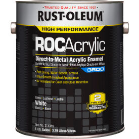 ROCAcrylic 3800 Acrylic Enamel Paint, 1 Gallon Can, Gloss White