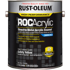 Acrylic Enamel Paint, 1 Gallon Can, Gloss Safety Yellow