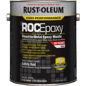 ROCEpoxy 9100 Direct-to-Metal Epoxy Mastic Paint, 1 Gallon Can, Gloss Safety Red