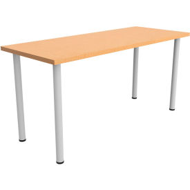 Jurni Multi-Purpose Table with Post Legs & Glides, 60"L x 24"W x 29"H, Fusion Maple