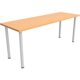 Jurni Multi-Purpose Table with Post Legs & Glides, 72"L x 24"W x 29"H, Fusion Maple