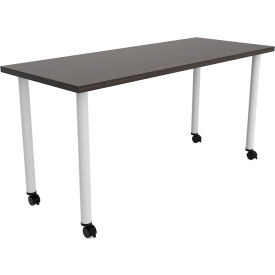 Jurni Multi-Purpose Table with Post Legs & Casters, 60"L x 24"W x 29"H, Asian Night