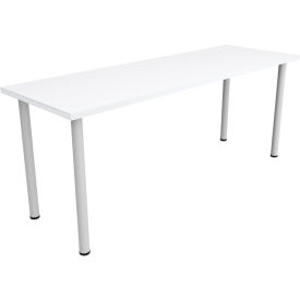 Jurni Multi-Purpose Table with Post Legs & Glides, 72"L x 24"W x 29"H, Designer White