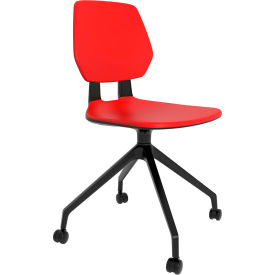 Commute Guest Chair, Plastic/Acrylic Seat, 25"W x 25"D x 34-3/4"H, Red