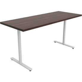 Jurni Multi-Purpose Table with T-Legs & Glides, 60"L x 24"W x 29"H, Columbian Walnut