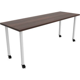 Jurni Multi-Purpose Table with Post Legs & Casters, 72"L x 24"W x 29"H, Columbian Walnut