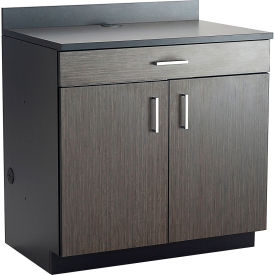 Hospitality Base Cabinet with 1 Drawer & 2 Doors, 36"W x 25"D x 39"H, Asian Night/Black
