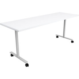 Jurni Multi-Purpose Table with T-Legs & Casters, 72"L x 24"W x 29"H, Designer White