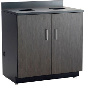 Hospitality Base Cabinet with 2 Waste Receptacle Ports, 36"W x 25"D x 39"H, Asian Night