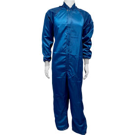 ESD Cleanroom Apparel Coverall, S, Navy Blue