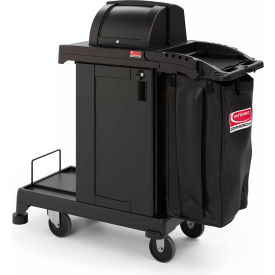 High Security Cleaning Cart, 53-1/4"L x 23-3/16"W x 53"H, Black