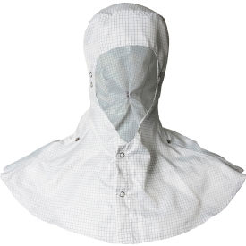 ESD Cleanroom Apparel Hood, Open Face, L, White