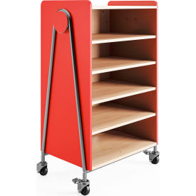 Whiffle Typical 3 Mobile Storage Cabinet, 30"W x 19-3/4"D x 48"H, Red