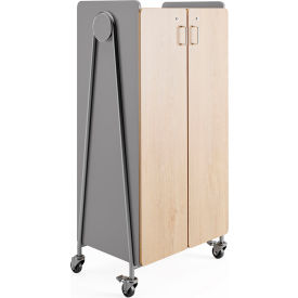 Whiffle Typical 2 Mobile Storage Cabinet, 30"W x 19-3/4"D x 60"H, Gray