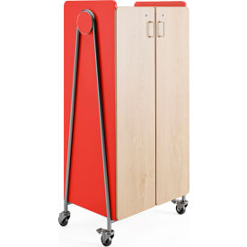 Whiffle Typical 2 Mobile Storage Cabinet, 30"W x 19-3/4"D x 60"H, Red