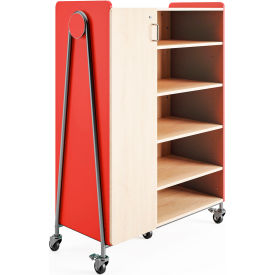 Whiffle Typical 4 Mobile Storage Cabinet, 43-1/4"W x 19-3/4"D x 60"H, Red
