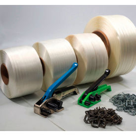 Polyester Cord Strapping, 3/4"W x 1320'L x 0.04" Thick, 4" x 6" Core, White