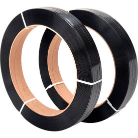 Polyester Strapping, 1/2"W x 2900'L x 0.025" Thick, 16" x 3" Core, Black