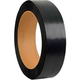 Polyester Strapping, 1/2"W x 7200'L x 0.02" Thick, 16" x 6" Core, Black