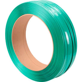 Polyester Strapping, 5/8"W x 4000'L x 0.04" Thick, 16" x 6" Core, Green