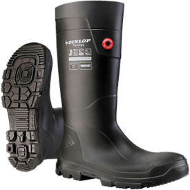 FieldPro Purofort Full Safety Boots, Steel Toe, 14"H, Size 10, Black
