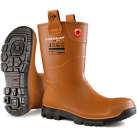 RigPro Purofort Full Safety Boots, Steel Toe, 12"H, Size 6, Tan