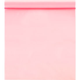 Reclosable Anti Static Bags, 2"W x 3"L, 4 Mil, Pink, Pack of 1000