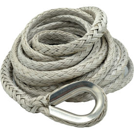 Synthetic Winch Line Extension with SS Thimble & Kevlar Tail, 1/2" Dia. x 75'L
