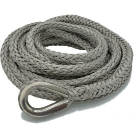 Synthetic Winch Line Extension with SS Thimble & Kevlar Tail, 5/8" Dia. x 75'L