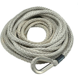 Synthetic Winch Line with Stainless Steel Thimble, 3/8" Dia. x 100'L