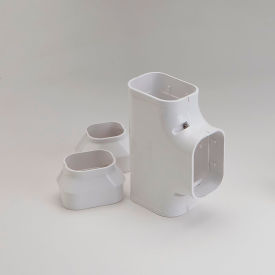 Slimduct Tee Fitting, 7-7/8"L x 6"W x 3"H, White