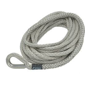 Synthetic Winch Line Extension with SS Thimble & Kevlar Tail, 3/8" Dia. x 100'L